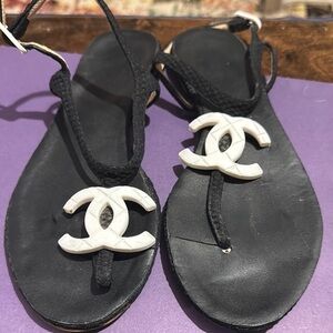 Chanel Black and White Women's Sandals
